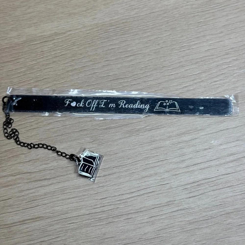 Metal Bookmark F Off I'm‎ Reading Black Stainless Steel Bookish Gift